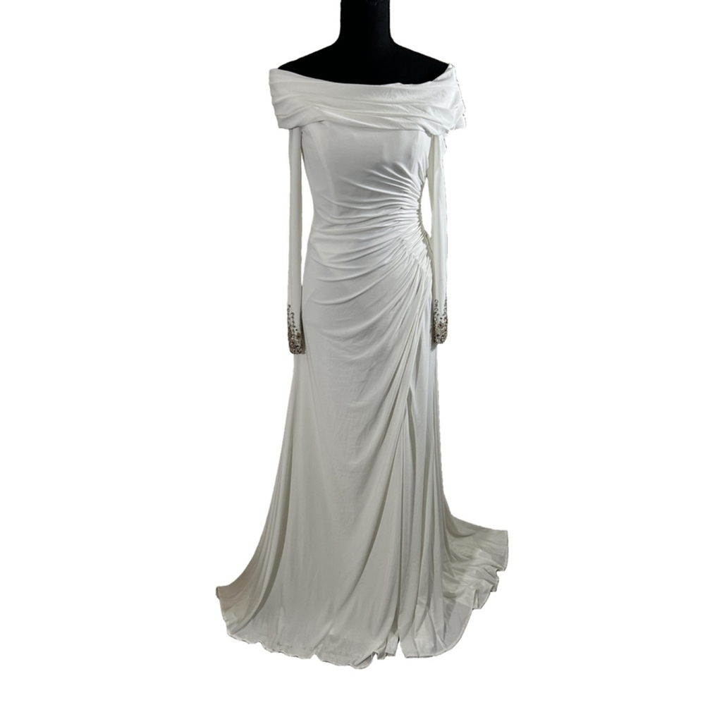 NWT IEENA for Mac Duggal White Dress Size 4, #12231M